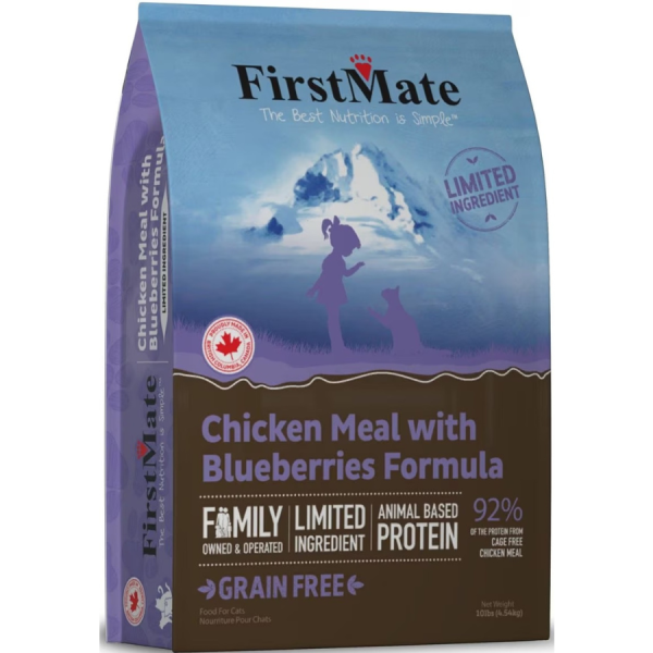 FirstMate Chicken Meal with Blueberries Formula Limited Ingredient Diet Grain-Free Dry Cat Food Supply