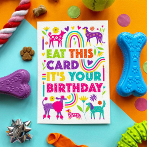 Scoff Paper Eat This Card It s Your Birthday  Bacon Flavored Edible Card for Dogs Fashion