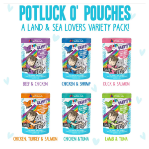 Weruva BFF OMG Potluck O  Pouches Variety Pack Canned Cat Food Supply