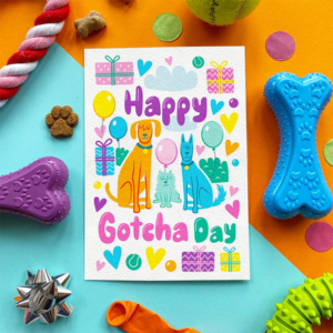 Scoff Paper Happy Gotcha Day Chicken Flavored Edible Card for Dogs Online