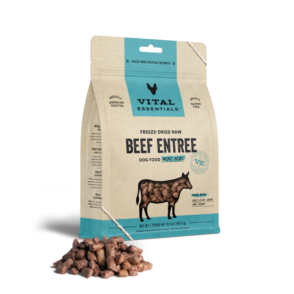 Vital Essentials Mini Nibs Beef Entree Freeze-Dried Dog Food For Cheap