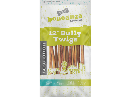 Boneanza Treat Co. Low Odor Twig Bully Stick 12  12pk Online Sale