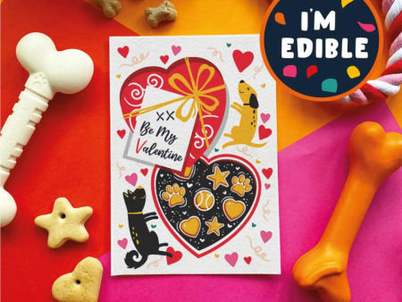 Scoff Paper Be My Valentine Edible Card for Dogs Fashion