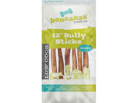 Boneanza Treat Co. Low Odor Standard Bully Stick 12  6pk Discount