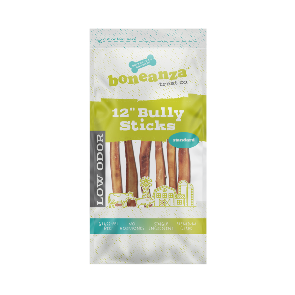 Boneanza Treat Co. Low Odor Standard Bully Stick 12  6pk Discount