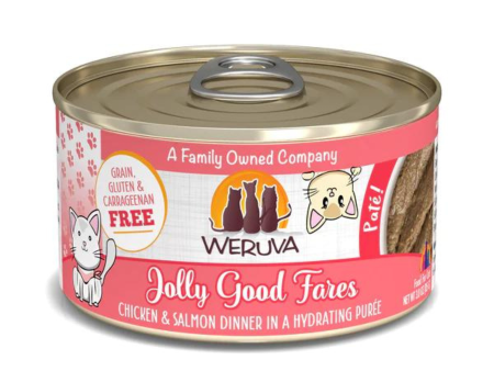 Weruva Classics Pate s Jolly Good Fares Chicken & Salmon Recipe in Hydrating Puree Canned Cat Food Online now