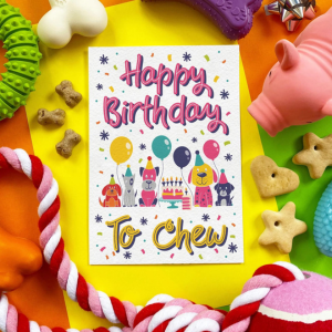 Scoff Paper Happy Birthday To Chew Bacon Flavored Edible Card for Dogs Online