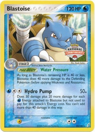 Blastoise (14 100) (National Championship Promo) [EX: Crystal Guardians] Online Sale