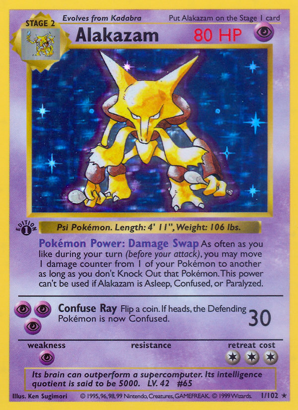 Alakazam (1 102) (Shadowless) [Base Set 1st Edition] Online now