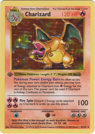 Charizard (4 102) (Shadowless) [Base Set 1st Edition] Hot on Sale