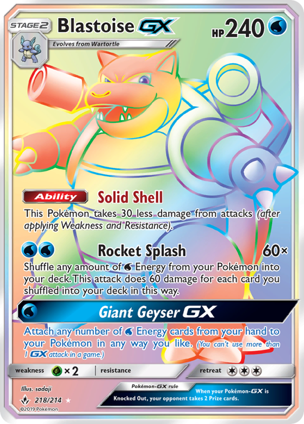 Blastoise GX (218 214) [Sun & Moon: Unbroken Bonds] Online Hot Sale